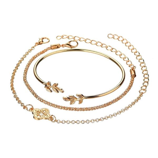 link, chain fashion creative cute leaves bracelet openwork flower adjustable bracelets bangles three-piece suit women's jewelry holiday, Black
link, chain fashion creative cute leaves bracelet openwork flower adjustable bracelets bangles three-piece suit women's jewelry holiday, Black