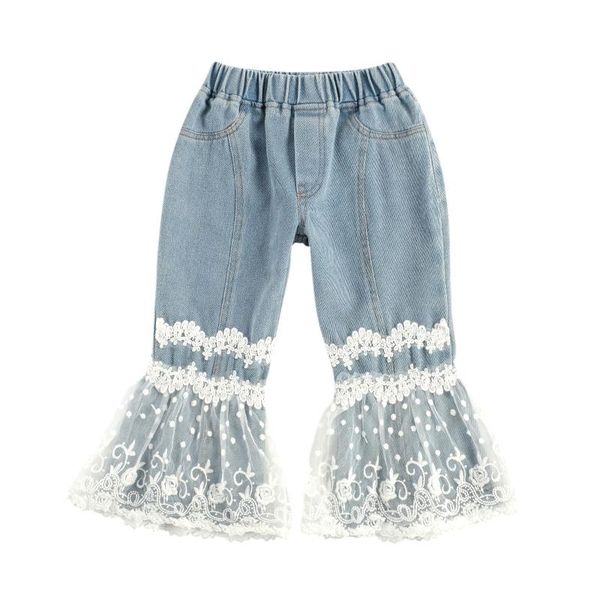 trousers fashion kids girl denim flare pants with side pockets autumn floral lace ruffles bell-bottoms for 2-7years, Blue
trousers fashion kids girl denim flare pants with side pockets autumn floral lace ruffles bell-bottoms for 2-7years, Blue