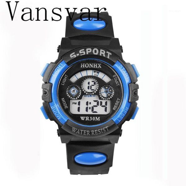 vansvar waterproof children boy quartz watch relogio masculino digital led alarm date sports wrist blue wristwatches, Slivery;brown
vansvar waterproof children boy quartz watch relogio masculino digital led alarm date sports wrist blue wristwatches, Slivery;brown