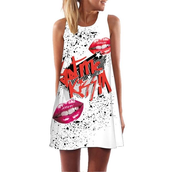 red lips print hip hop summer dress 2021 women fashion sleeveless casual white mini party dresses vestidos plus size dress, Black;gray
red lips print hip hop summer dress 2021 women fashion sleeveless casual white mini party dresses vestidos plus size dress, Black;gray