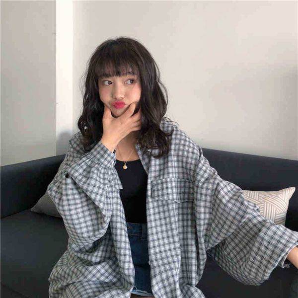 women's blouses & shirts women plaid single breasted loose leisure students simple all-match full sleeve womens shirt korean style tren, White
women's blouses & shirts women plaid single breasted loose leisure students simple all-match full sleeve womens shirt korean style tren, White
