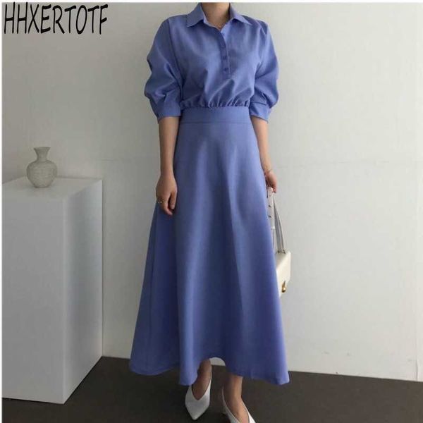 summer casual dres half sleeve turn down collar single-breasted puff sleeve retro korean 210531, Black;gray
summer casual dres half sleeve turn down collar single-breasted puff sleeve retro korean 210531, Black;gray