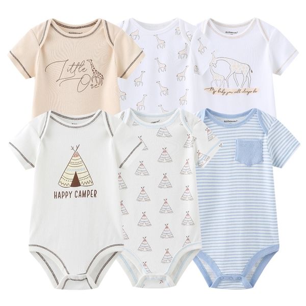 6pcs bodysuits newborn baby boy clothes cotton print short sleeve solid baby girl clothes roupas de bebe girls baby clothing 210315, Blue
6pcs bodysuits newborn baby boy clothes cotton print short sleeve solid baby girl clothes roupas de bebe girls baby clothing 210315, Blue