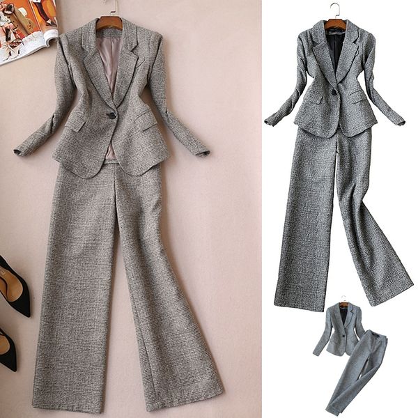 female fashion autumn new european and small suit broad leg ladies define two sets of tidal uwut, White
female fashion autumn new european and small suit broad leg ladies define two sets of tidal uwut, White