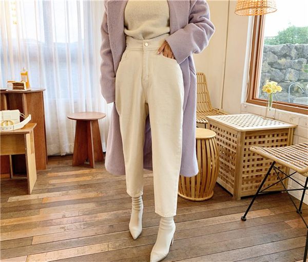 women's pants & capris jintoho fashion high-waisted loose white jean button-down 2021 spring and autumn street wear, Black;white
women's pants & capris jintoho fashion high-waisted loose white jean button-down 2021 spring and autumn street wear, Black;white