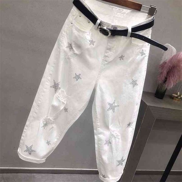 spring autumn korea fashion women white jeans high waist vintage hole loose denim pants casual ankle-length harem d436 210915, Blue
spring autumn korea fashion women white jeans high waist vintage hole loose denim pants casual ankle-length harem d436 210915, Blue