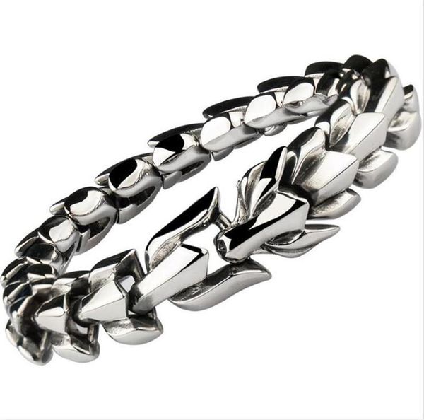 genuine retro ancient dragon scales titanium steel bracelet heavy thick link chain bracelets stainless steel domineering men bangle, Black
genuine retro ancient dragon scales titanium steel bracelet heavy thick link chain bracelets stainless steel domineering men bangle, Black