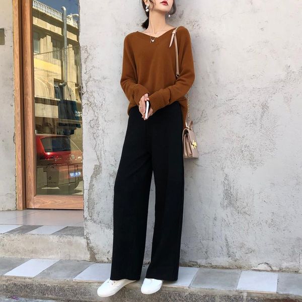 women's pants & capris high waist cashmere wide leg trousers casual loose wild wool autumn and winter knitted wear, Black;white
women's pants & capris high waist cashmere wide leg trousers casual loose wild wool autumn and winter knitted wear, Black;white