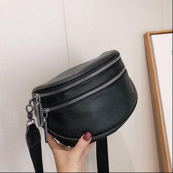brand waist pu fanny bags pack shoulder crossbody chest wide strap female belt handbag 
brand waist pu fanny bags pack shoulder crossbody chest wide strap female belt handbag