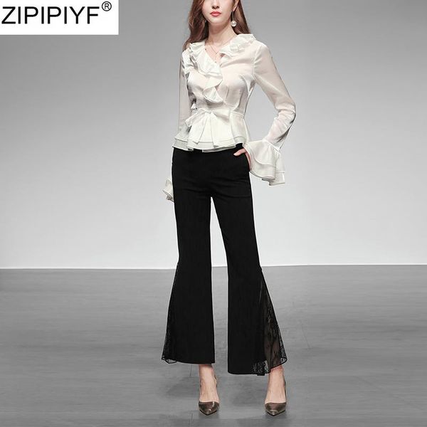two piece dress fashion ol styles flare pants suits 2021 summer sleeve women shirts blouses sets & ankle-length, White
two piece dress fashion ol styles flare pants suits 2021 summer sleeve women shirts blouses sets & ankle-length, White