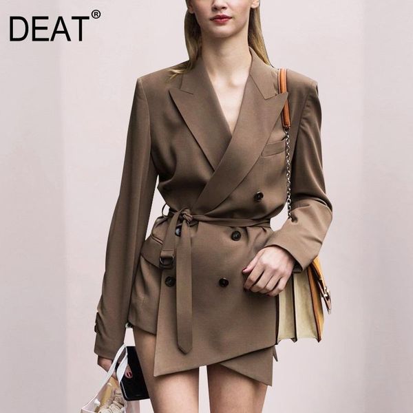deat blazer coat woman notched slim double button england style slim irregular with sashes jackets 2021 new spring fashion ar427, White;black
deat blazer coat woman notched slim double button england style slim irregular with sashes jackets 2021 new spring fashion ar427, White;black
