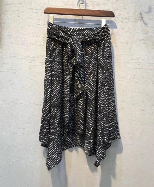 skirts 2021 black viscose dot print asymmetric midi skirt high waist with tied bow fashion
skirts 2021 black viscose dot print asymmetric midi skirt high waist with tied bow fashion