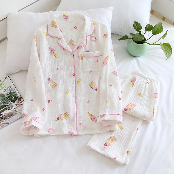 2021 japanese new summer women's cotton crepe long-sleeved trousers pajamas set cute two-piece spring and autumn home service ladies 8i, Black;brown
2021 japanese new summer women's cotton crepe long-sleeved trousers pajamas set cute two-piece spring and autumn home service ladies 8i, Black;brown