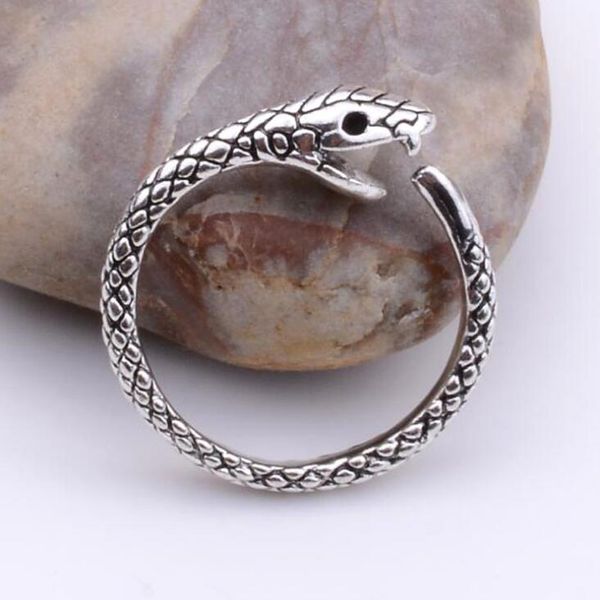 titanium steel snake shape band ring men's opening adjustable boyfriend fashion jewelry does not fade, Silver
titanium steel snake shape band ring men's opening adjustable boyfriend fashion jewelry does not fade, Silver