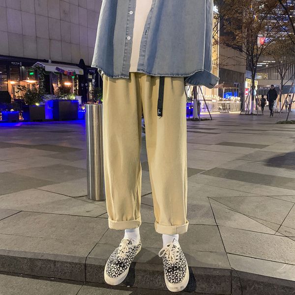 2021 new spring belt corduroy men's fashion retro casual men streetear korean loose straight wide leg pants mens trousers q1kx, Black
2021 new spring belt corduroy men's fashion retro casual men streetear korean loose straight wide leg pants mens trousers q1kx, Black
