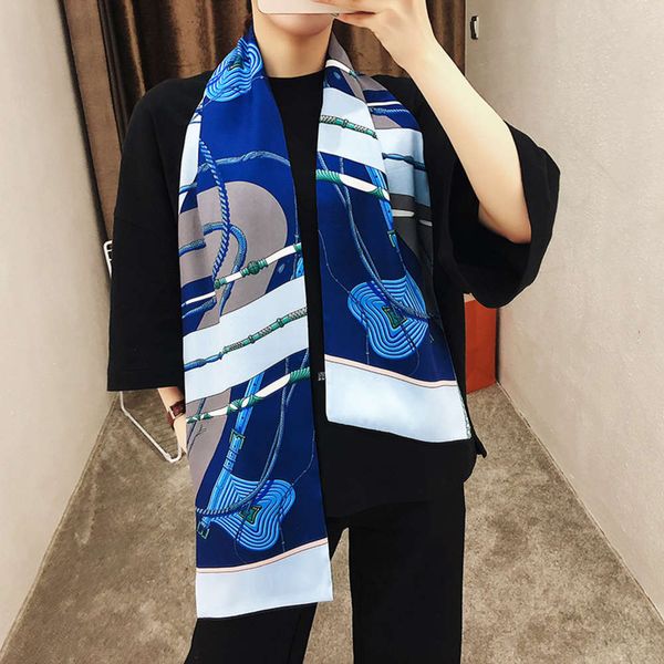 japanese and korean sweet polka dot double layer printing fashion twill silk women's long scarf decorative scarves, Blue;black
japanese and korean sweet polka dot double layer printing fashion twill silk women's long scarf decorative scarves, Blue;black