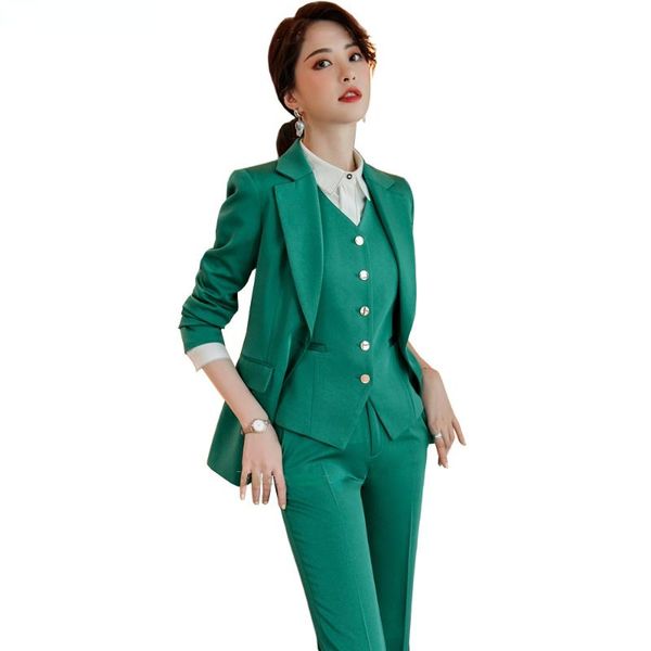 women's two piece pants green red blue 3 set women formal pant suit office lady uniform design business jacket and for work wea, White
women's two piece pants green red blue 3 set women formal pant suit office lady uniform design business jacket and for work wea, White