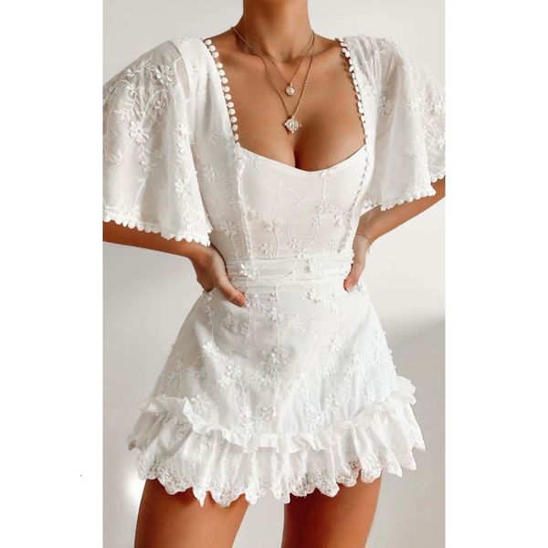 new flare short sleeve cotton lace mini dresses women vintage floral embroidery ruffles summer dress party 2021 robe loac, White
new flare short sleeve cotton lace mini dresses women vintage floral embroidery ruffles summer dress party 2021 robe loac, White