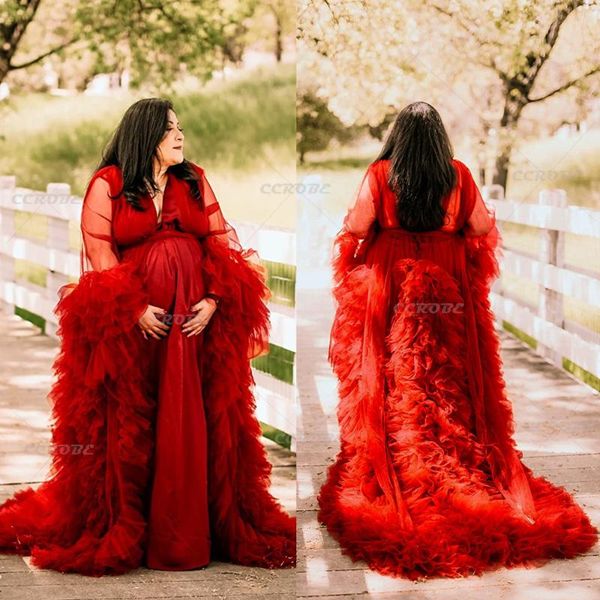 women's sleepwear red maternity robe long tulle bridal bathrobe dressing gown perspective sheer puffy wedding party poshoot dress, Black;red
women's sleepwear red maternity robe long tulle bridal bathrobe dressing gown perspective sheer puffy wedding party poshoot dress, Black;red