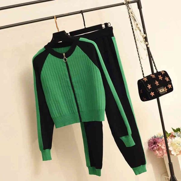 women's two piece pants casual two-piece sweater cardigan jacket women autumn womens knitted suit fashion baseball sports zipper pants, White
women's two piece pants casual two-piece sweater cardigan jacket women autumn womens knitted suit fashion baseball sports zipper pants, White
