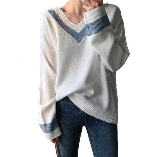 fashion autumn winter clothing women sweaters patchwork pullover korean minimalist casual office lady sweater knitting girl, White;black
fashion autumn winter clothing women sweaters patchwork pullover korean minimalist casual office lady sweater knitting girl, White;black