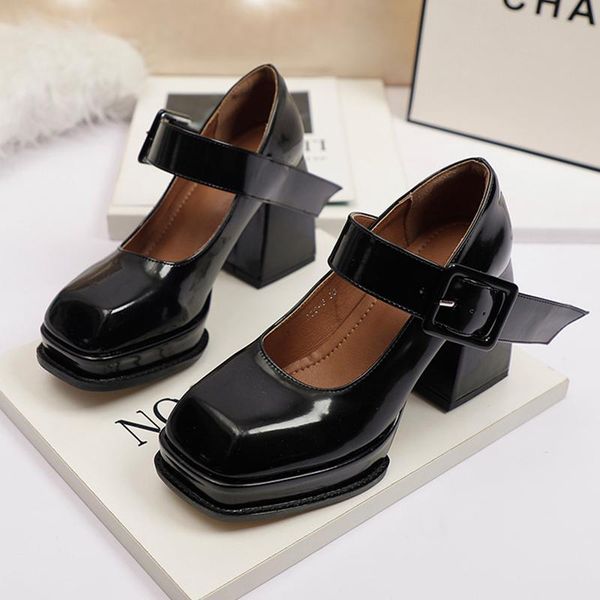dress shoes summer mary janes women platform high-heeled pumps square toe patent leather female high heels chunky, Black
dress shoes summer mary janes women platform high-heeled pumps square toe patent leather female high heels chunky, Black