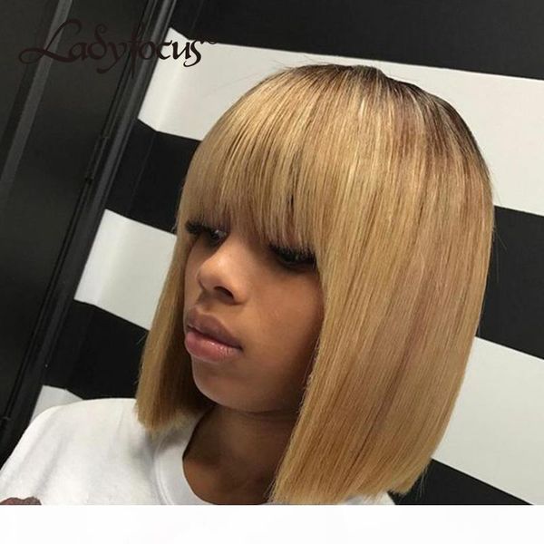 bob wig with bang ombre 1b 27 glueless full lace wig with baby hair straight lace front human hair wigs for black women, Black;brown
bob wig with bang ombre 1b 27 glueless full lace wig with baby hair straight lace front human hair wigs for black women, Black;brown