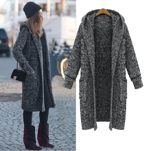 european american fashion large women new autumn and winter with cardigan hood long section thick coat of al mesh 4b74, White;black
european american fashion large women new autumn and winter with cardigan hood long section thick coat of al mesh 4b74, White;black