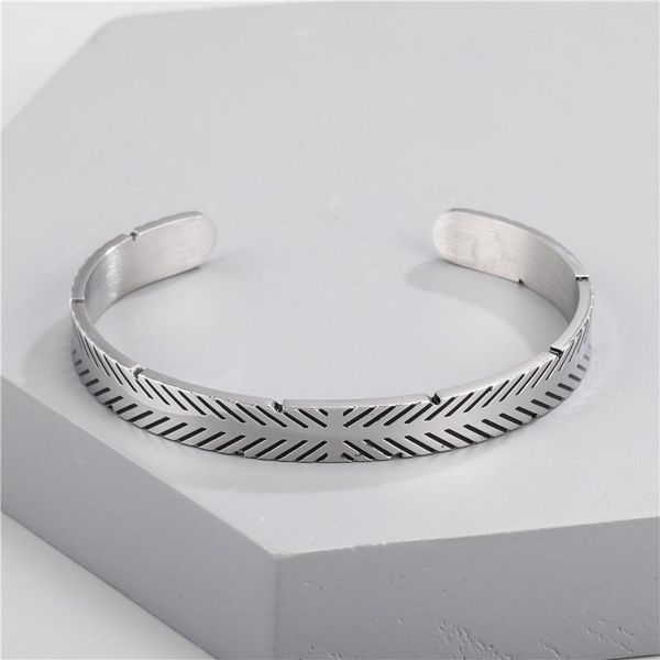 charm bracelets vintage silver color open bangle bracelet men female minimalist titanium steel braslet camping jewelry accessories gift for, Golden;silver
charm bracelets vintage silver color open bangle bracelet men female minimalist titanium steel braslet camping jewelry accessories gift for, Golden;silver