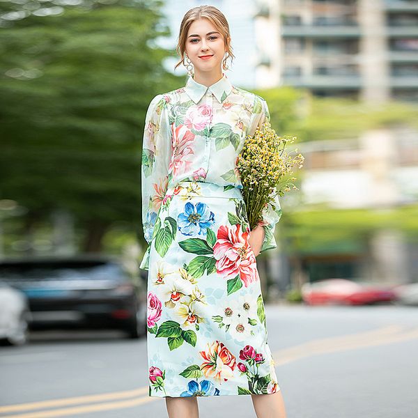 new fashion summer party chiffon long sleeve shirt slim half skirt elegant flower print women's sets 2jbg, Black;gray
new fashion summer party chiffon long sleeve shirt slim half skirt elegant flower print women's sets 2jbg, Black;gray