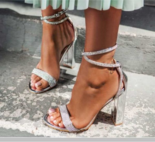 silver bling crystal women sandals square heel buckle strap gladiator women sandals stiletto wedding rhine stone r45 y0721, Black
silver bling crystal women sandals square heel buckle strap gladiator women sandals stiletto wedding rhine stone r45 y0721, Black