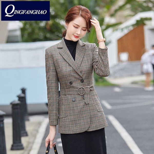 women's suits & blazers blazer jacket for small women in the fall of 2021 fashion temperament belt waist slimming plaid tide ky, White;black
women's suits & blazers blazer jacket for small women in the fall of 2021 fashion temperament belt waist slimming plaid tide ky, White;black