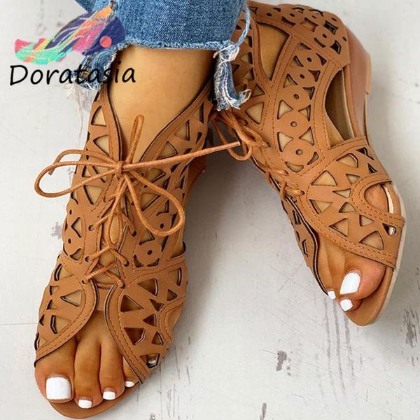 sandals doratasia retro women solid lace up open toe shoes wedges rome casual leisure vintage summer, Black
sandals doratasia retro women solid lace up open toe shoes wedges rome casual leisure vintage summer, Black