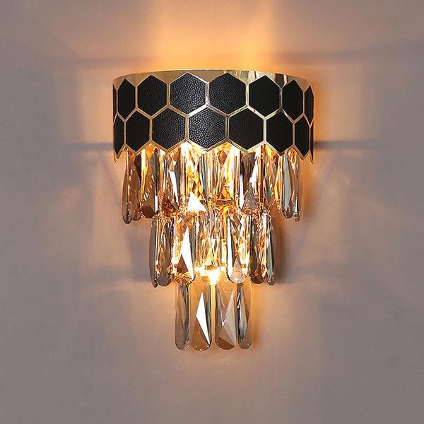 nordic leather lamps modern light luxury crystal wall lamp living room background wall light room bedroom bedside vanity lights
nordic leather lamps modern light luxury crystal wall lamp living room background wall light room bedroom bedside vanity lights