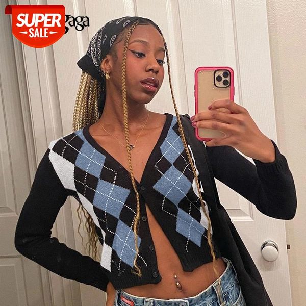 darlingaga streetwear argyle plaid knitted sweater cardigan slim y2k vintage buttons basic autumn woman sweaters 90s pull femme #yv3b, White
darlingaga streetwear argyle plaid knitted sweater cardigan slim y2k vintage buttons basic autumn woman sweaters 90s pull femme #yv3b, White