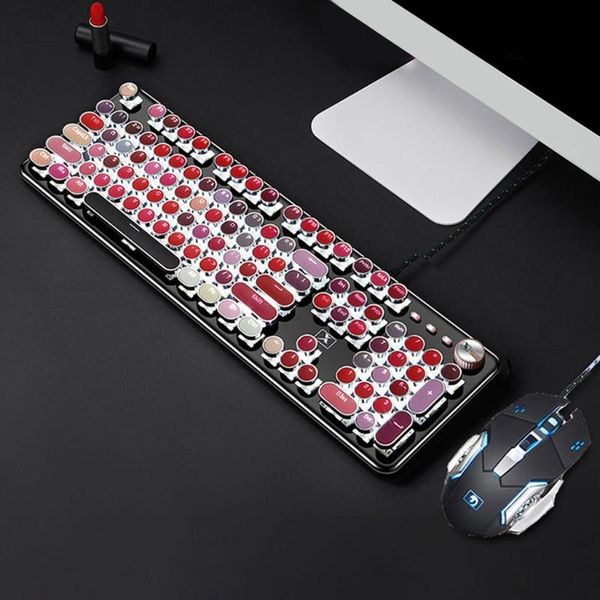 keyboards creative retro punk mechanical lipstick metal keyboard mouse set lapdeskcomputer round key accessory
keyboards creative retro punk mechanical lipstick metal keyboard mouse set lapdeskcomputer round key accessory