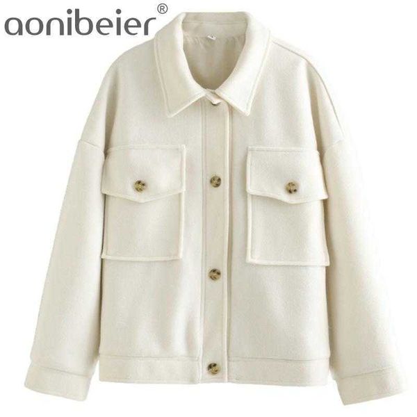 vintage stylish loose beige jacket coat women fashion lapel collar long sleeve winter coats chic 210604, Black
vintage stylish loose beige jacket coat women fashion lapel collar long sleeve winter coats chic 210604, Black
