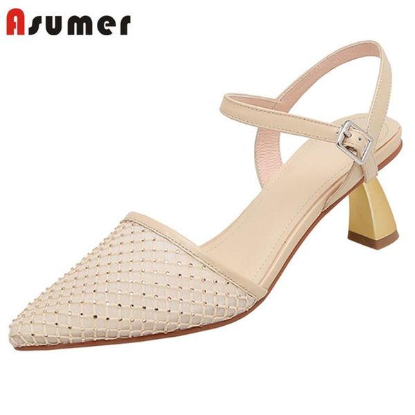 asumer 2021 women sandals genuine leather +mesh pointed toe buckle high heels sandals elegant wedding shoes female, Black
asumer 2021 women sandals genuine leather +mesh pointed toe buckle high heels sandals elegant wedding shoes female, Black
