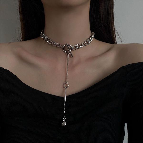 chokers punk miami cuban round bead long pendant fall winter stainless steel sweater chain cool tide cold wind hip-hop clavicle, Golden;silver
chokers punk miami cuban round bead long pendant fall winter stainless steel sweater chain cool tide cold wind hip-hop clavicle, Golden;silver