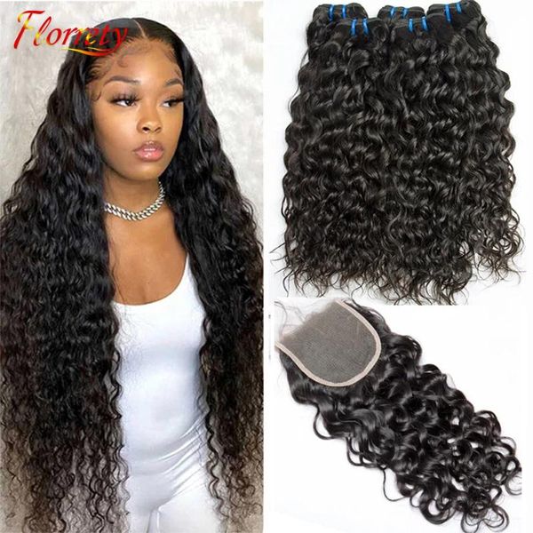 human hair bulks water wave bundles with closures 30 inches brazilian curly closure 3/4, Black
human hair bulks water wave bundles with closures 30 inches brazilian curly closure 3/4, Black