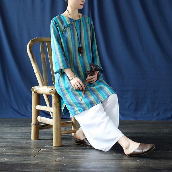 women's blouses & shirts women loose ramie striped long blouse ladies vintage stripe shirt female 2021 summer, White
women's blouses & shirts women loose ramie striped long blouse ladies vintage stripe shirt female 2021 summer, White