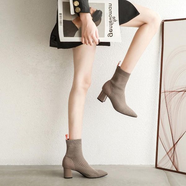 boots 2021 winter autumn socks shoes women stretch short chunky heel pointed toe ankle breathable comfy woman, Black
boots 2021 winter autumn socks shoes women stretch short chunky heel pointed toe ankle breathable comfy woman, Black