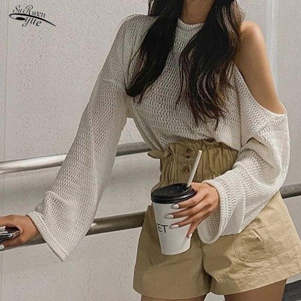 women's blouses & shirts korean fashion strapless solid color long-sleeved sunscreen sweater v-neck pullover loose shirt 15616, White
women's blouses & shirts korean fashion strapless solid color long-sleeved sunscreen sweater v-neck pullover loose shirt 15616, White