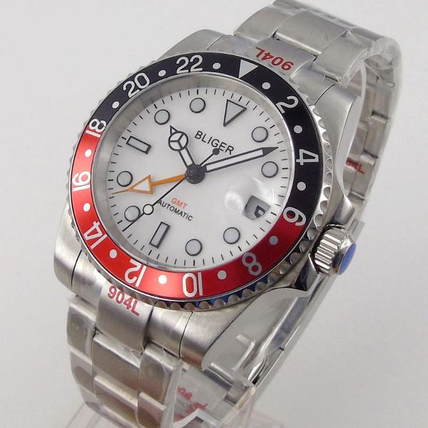 wristwatches 40mm white sterile dial sapphire glass gmt date rotating bezel automatic mens watch, Slivery;brown
wristwatches 40mm white sterile dial sapphire glass gmt date rotating bezel automatic mens watch, Slivery;brown
