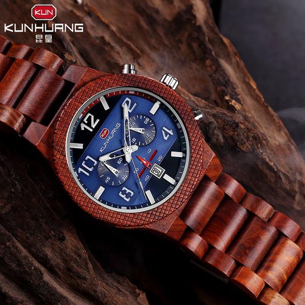 wristwatches kunhuang luxury wood stainless steel men watch stylish wooden timepieces chronograph quartz watches orologio da uomo gift man, Slivery;brown
wristwatches kunhuang luxury wood stainless steel men watch stylish wooden timepieces chronograph quartz watches orologio da uomo gift man, Slivery;brown