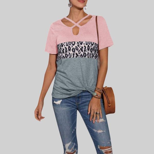 women's blouses & shirts 40# leopard print stitching blouse cross-band wide loose short sleeves basic women summer v neck oversized bl, White
women's blouses & shirts 40# leopard print stitching blouse cross-band wide loose short sleeves basic women summer v neck oversized bl, White