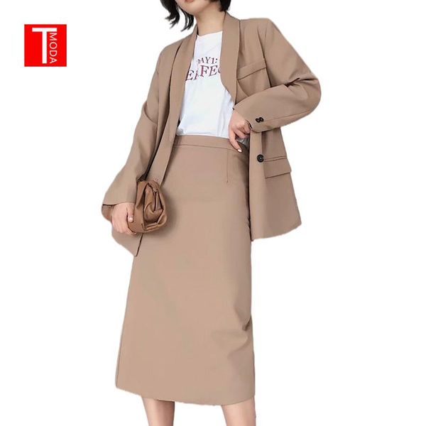two piece dress tmoda618 2021 spring autumn women two-piece suit sets doule breasted blazer fashion high waist skirt office lady coat jacket, White
two piece dress tmoda618 2021 spring autumn women two-piece suit sets doule breasted blazer fashion high waist skirt office lady coat jacket, White