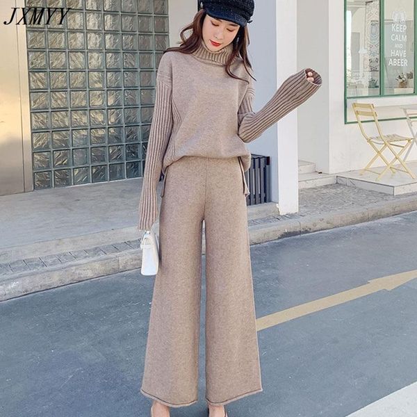 women's two piece pants jxmyy two-piece sweater women 2021 autumn and winter high neck loose thick knit lazy fashion wide leg suit tren, White
women's two piece pants jxmyy two-piece sweater women 2021 autumn and winter high neck loose thick knit lazy fashion wide leg suit tren, White