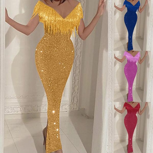 casual dresses fashion women maxi dress solid sequin shining sleevless tassel modis ladies v-neck club sheath vestidos #t2g, Black;gray
casual dresses fashion women maxi dress solid sequin shining sleevless tassel modis ladies v-neck club sheath vestidos #t2g, Black;gray