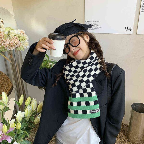 scarves color blocked checkerboard scarf 2022 japane and korean student fashion ins net red wind knitted wool warm bib, Blue;gray
scarves color blocked checkerboard scarf 2022 japane and korean student fashion ins net red wind knitted wool warm bib, Blue;gray